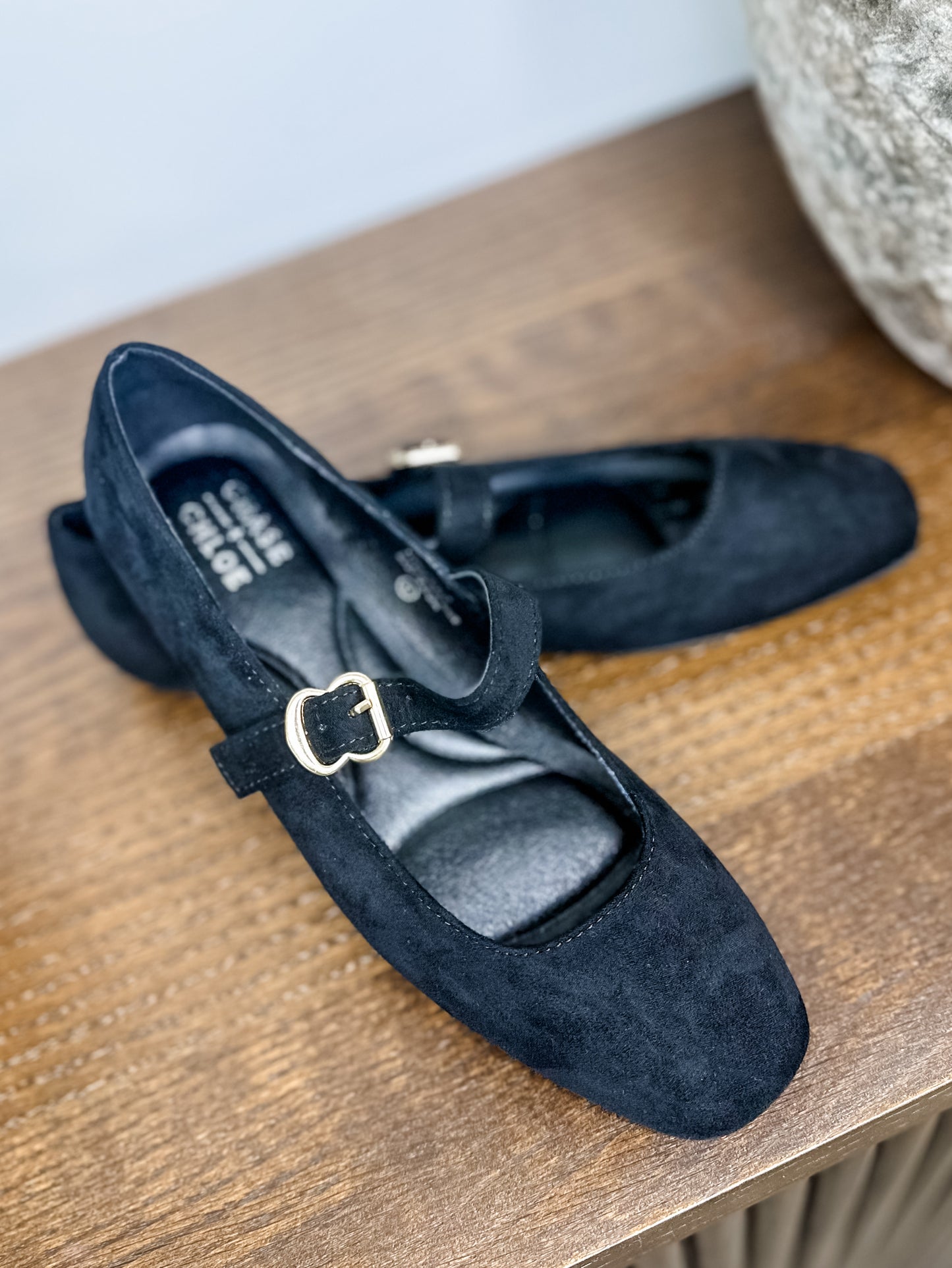 Charlotte Square Toe Flats - Black Final Sale
