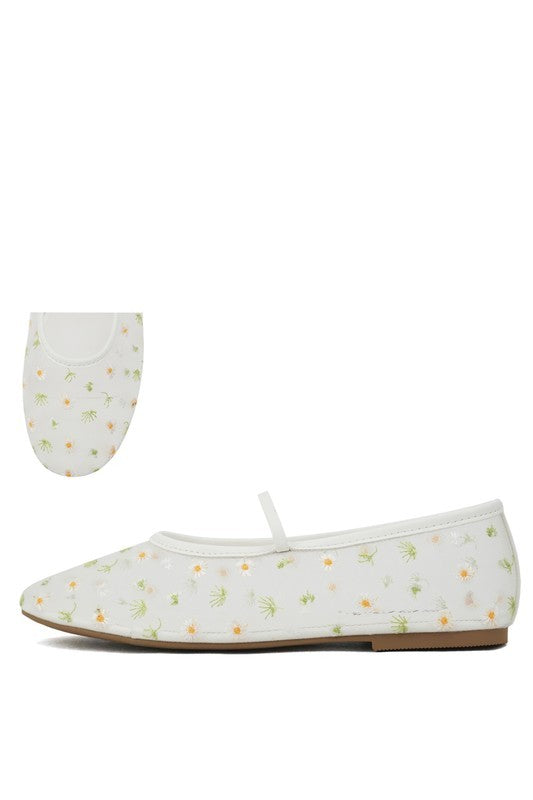 Raisa Floral Mesh Flats Final Sale