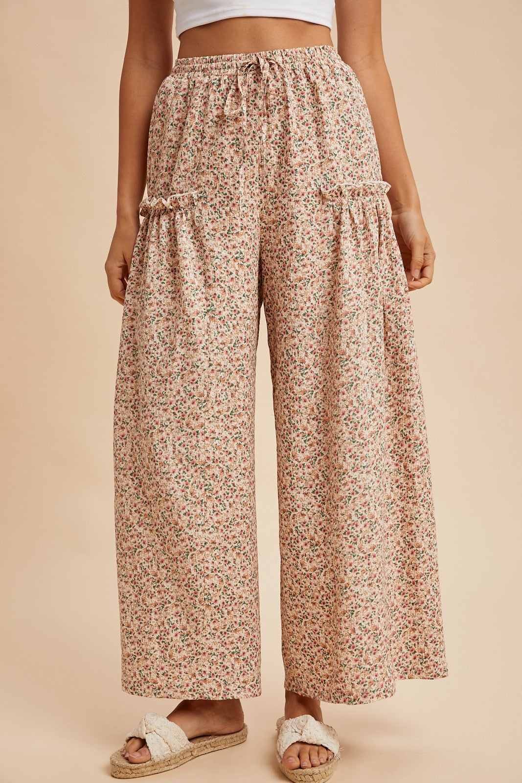 Sweet Meadow Wide Leg Pants - Ivory - EOS Final Sale