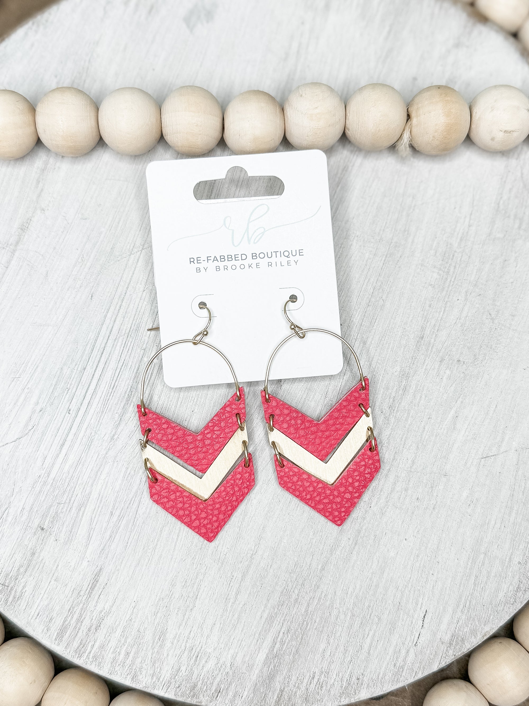 First Class Ticket Earring - Coral
