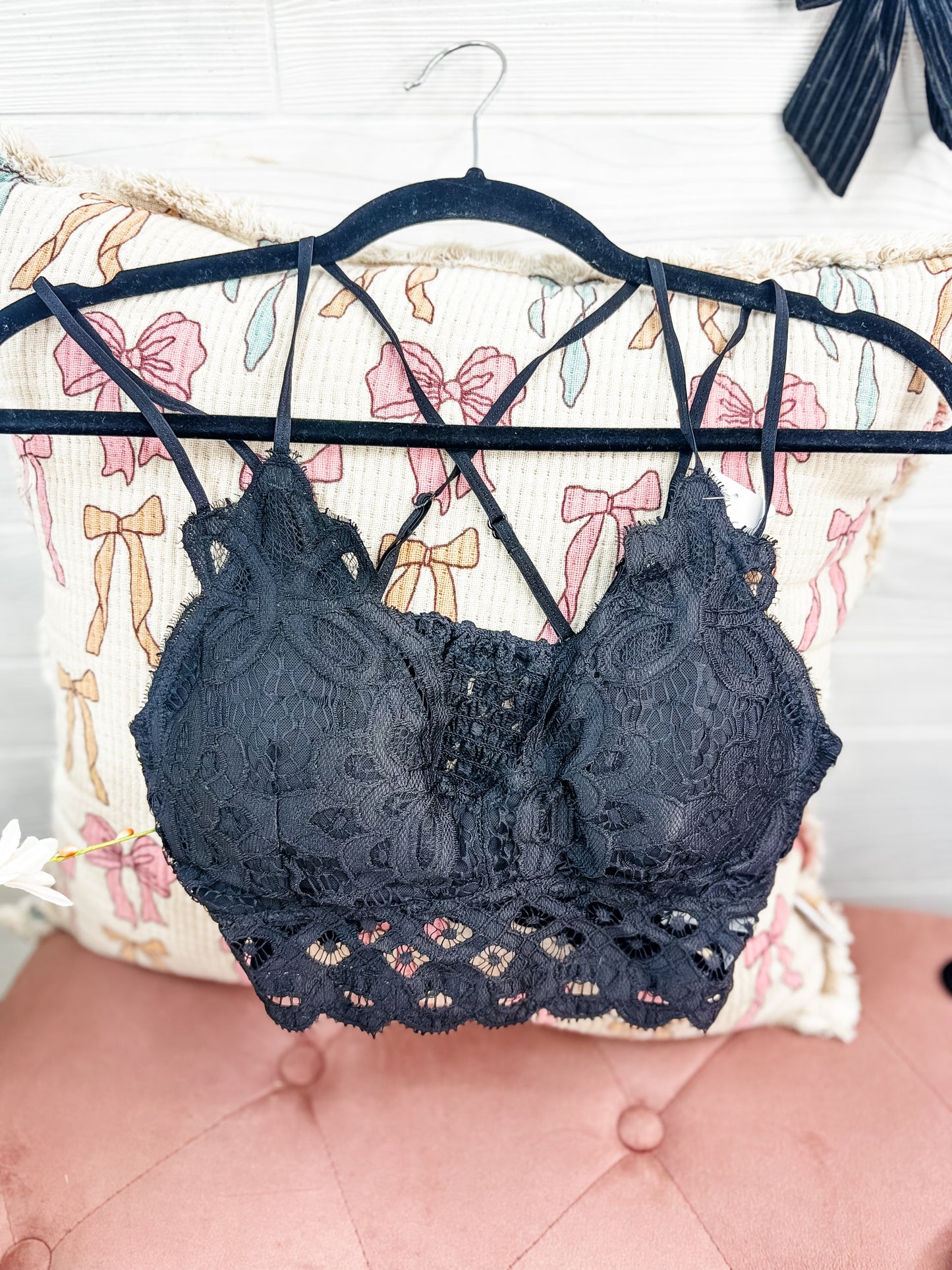 Crochet Lace Bralette - Black | DOORBUSTER