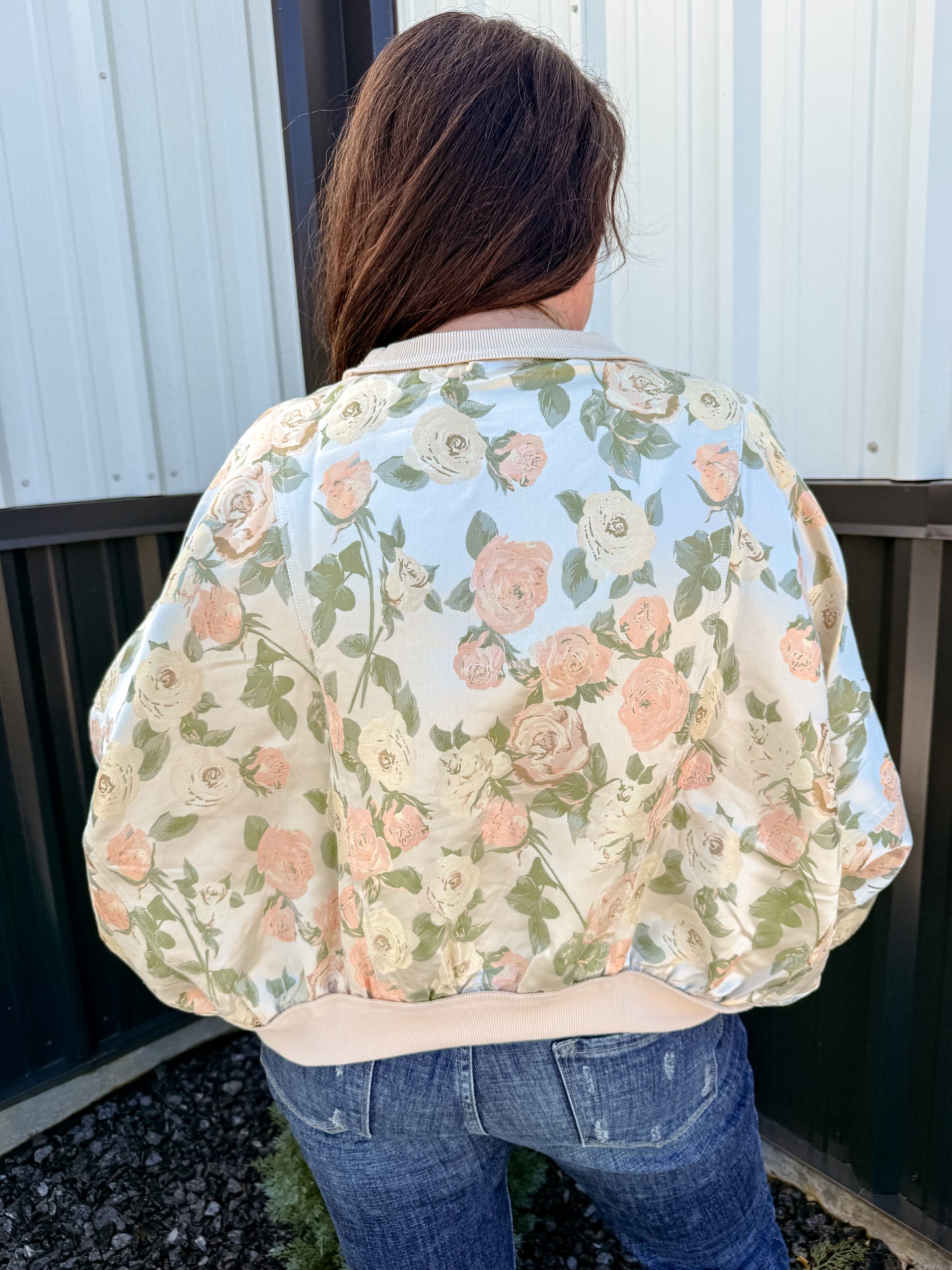 Floral Dolman Sleeve Pullover Sweatshirt