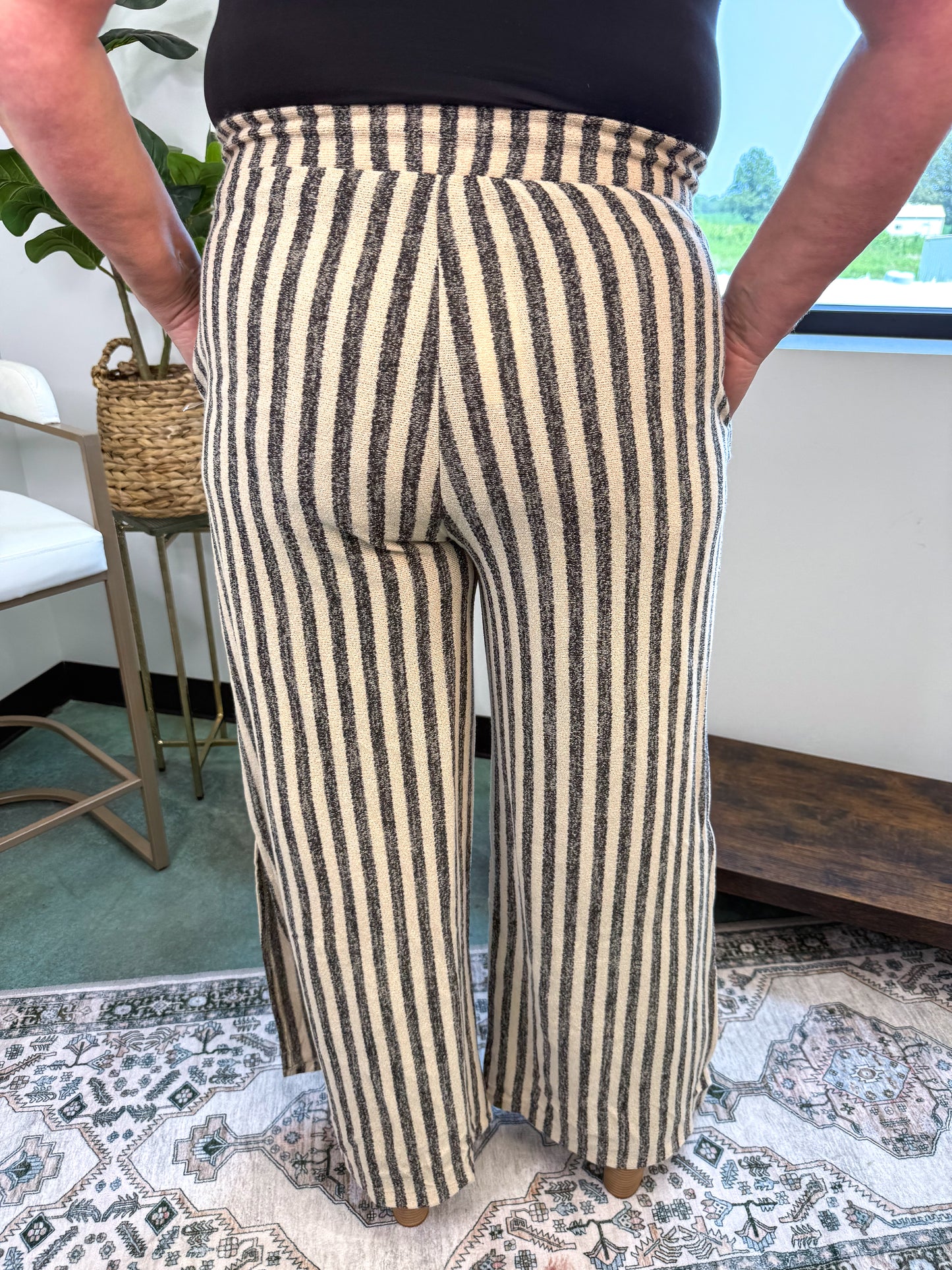 Ibiza Breeze Drawstring Pants - Taupe Black