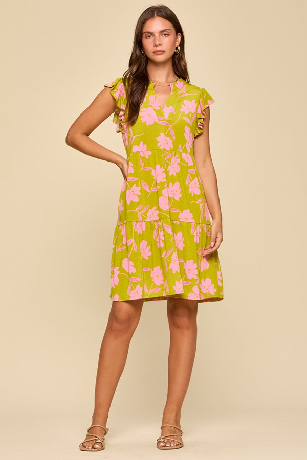 Floral Flutter Tiered Dress - EOS Final Sale