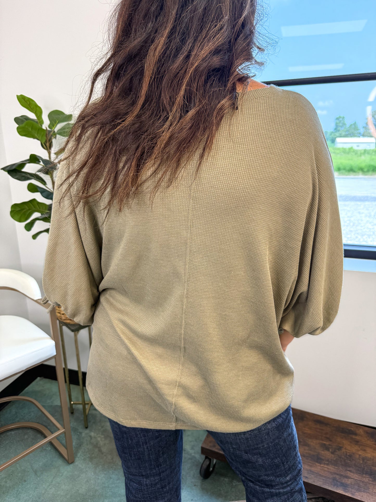 Little Lark Puff Sleeve Tee - Olive