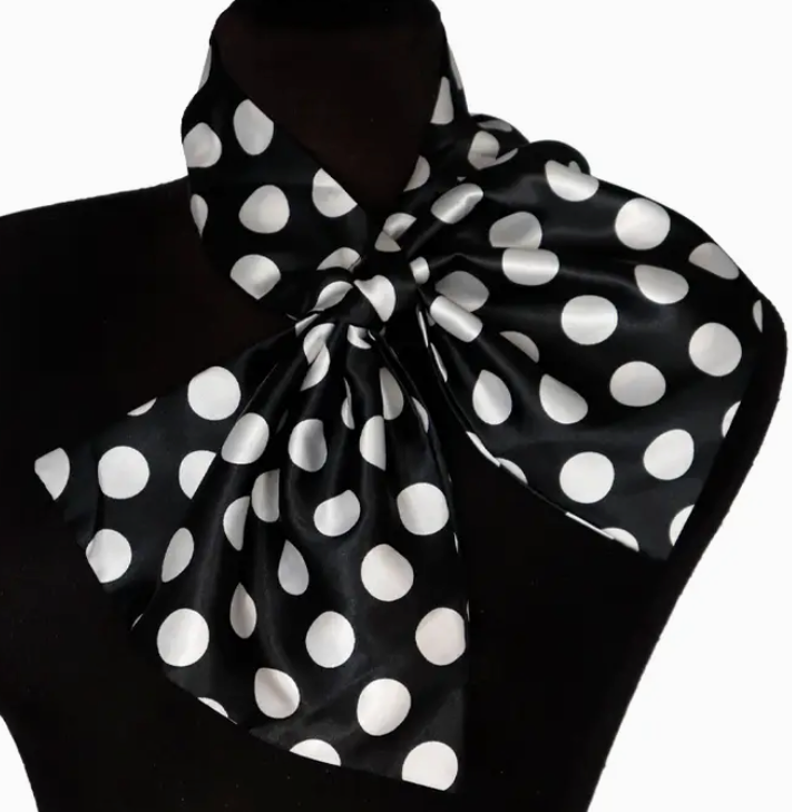 Petite Polka Dot Scarf Neck Tie FINAL SALE