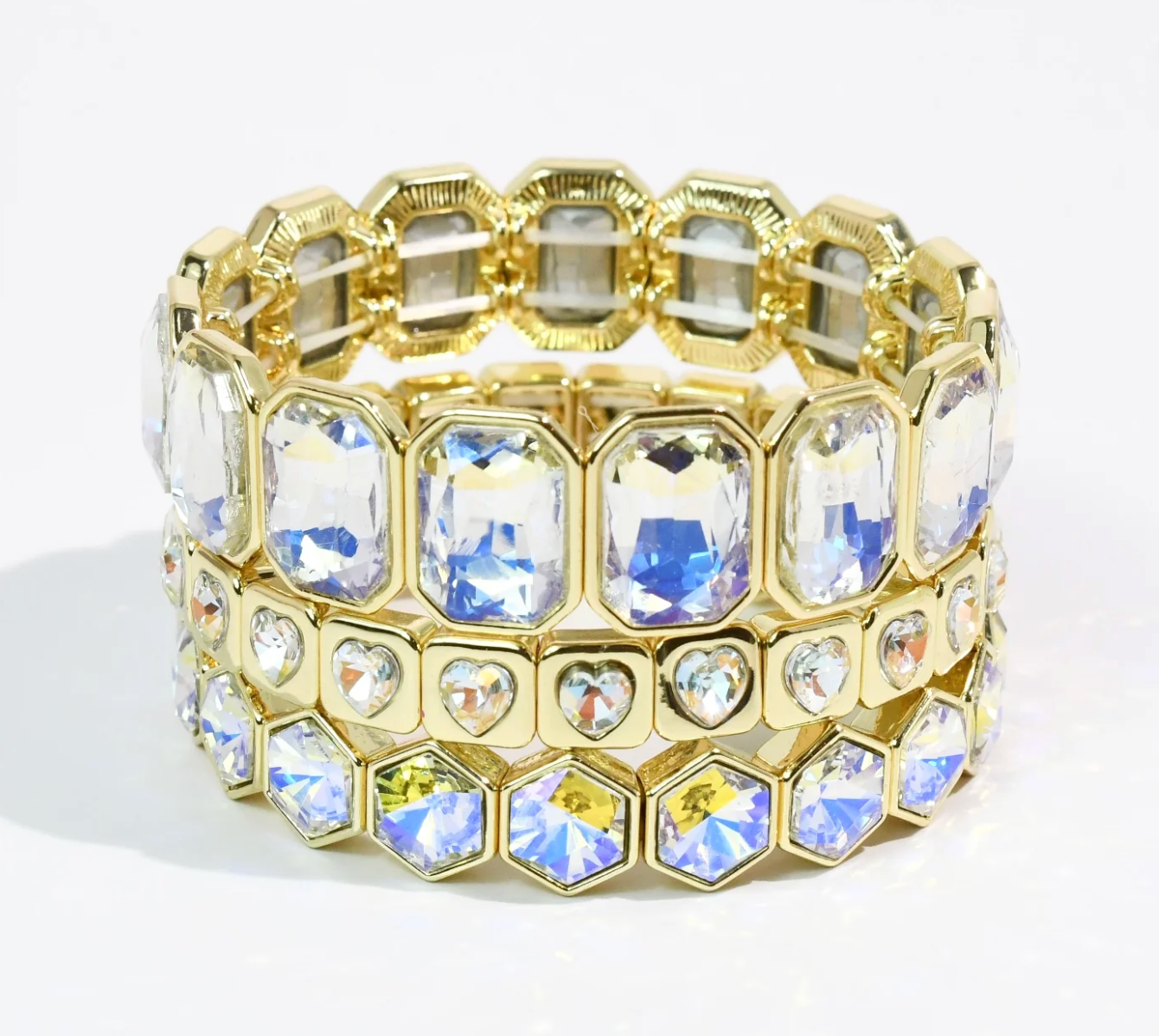Treasure Jewels Iridescent Heart Stack Set