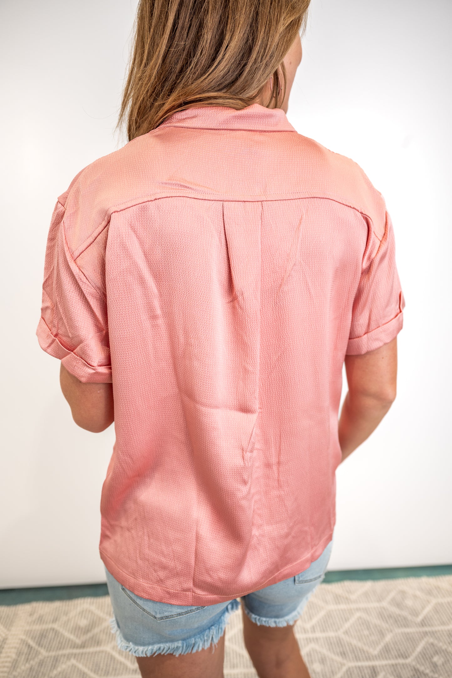 Soft Glam Satin Top - Blush *Final Sale*