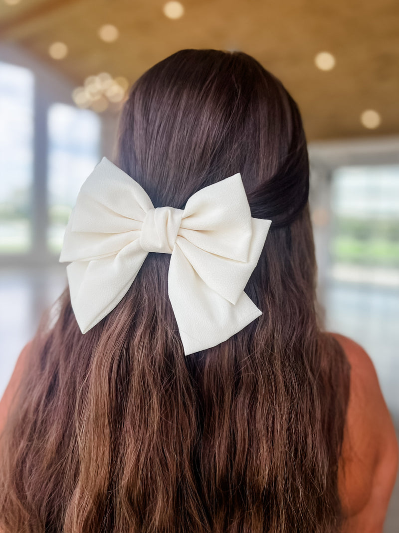 Claire Hair Bow - Ivory