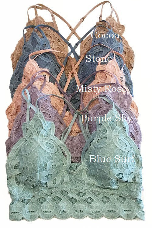 Crochet Lace Bralette - Misty Rose *Final Sale*