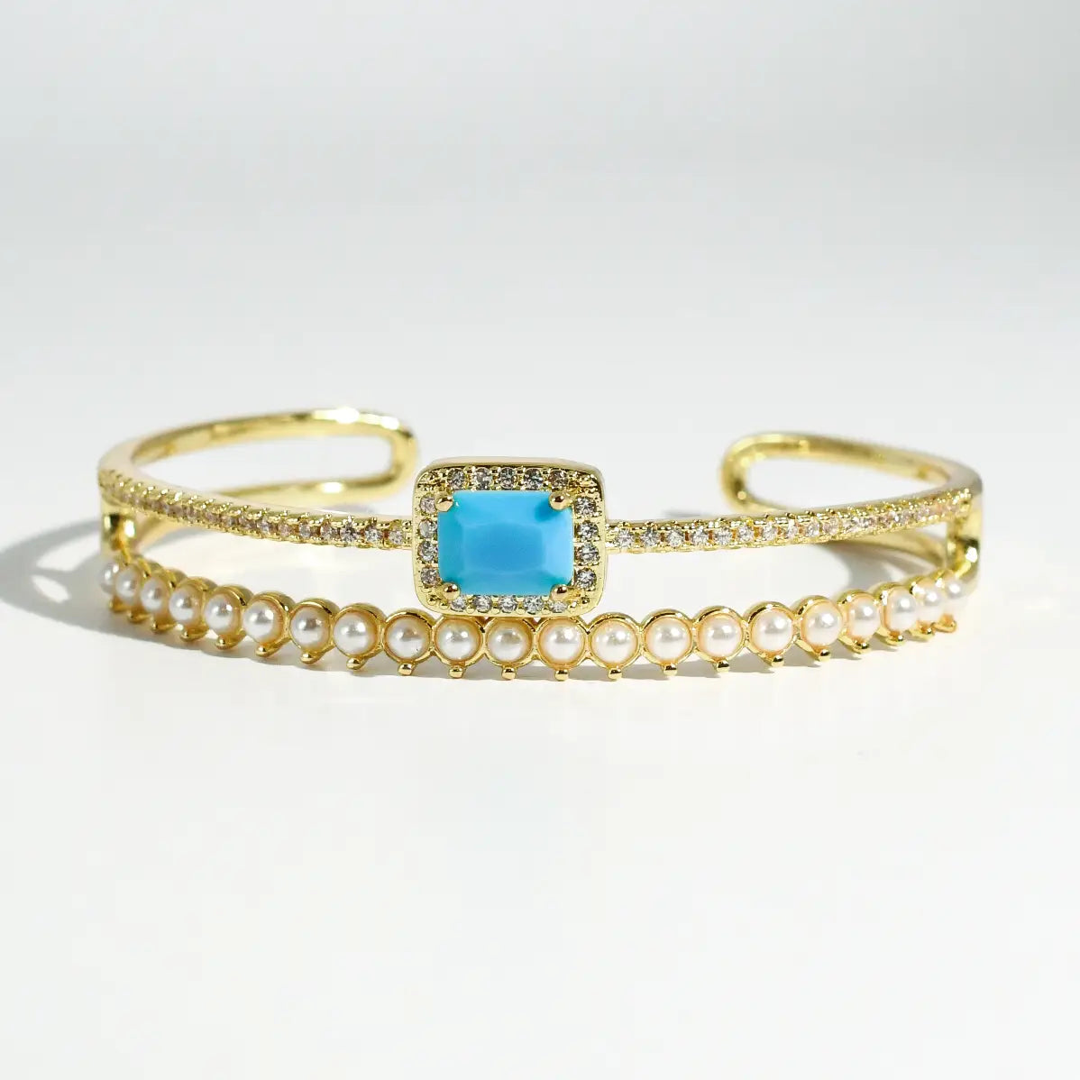 Turquoise Pearl Mirage Cuff