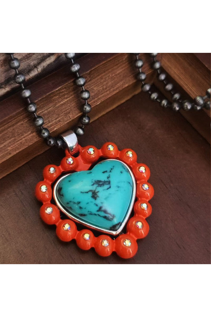 Western Turquoise Heart Necklace