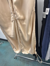 Satin High-Waist Cargo Pants