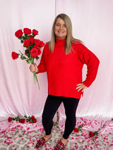 Soft Luxe Ribbed Sweater - Red