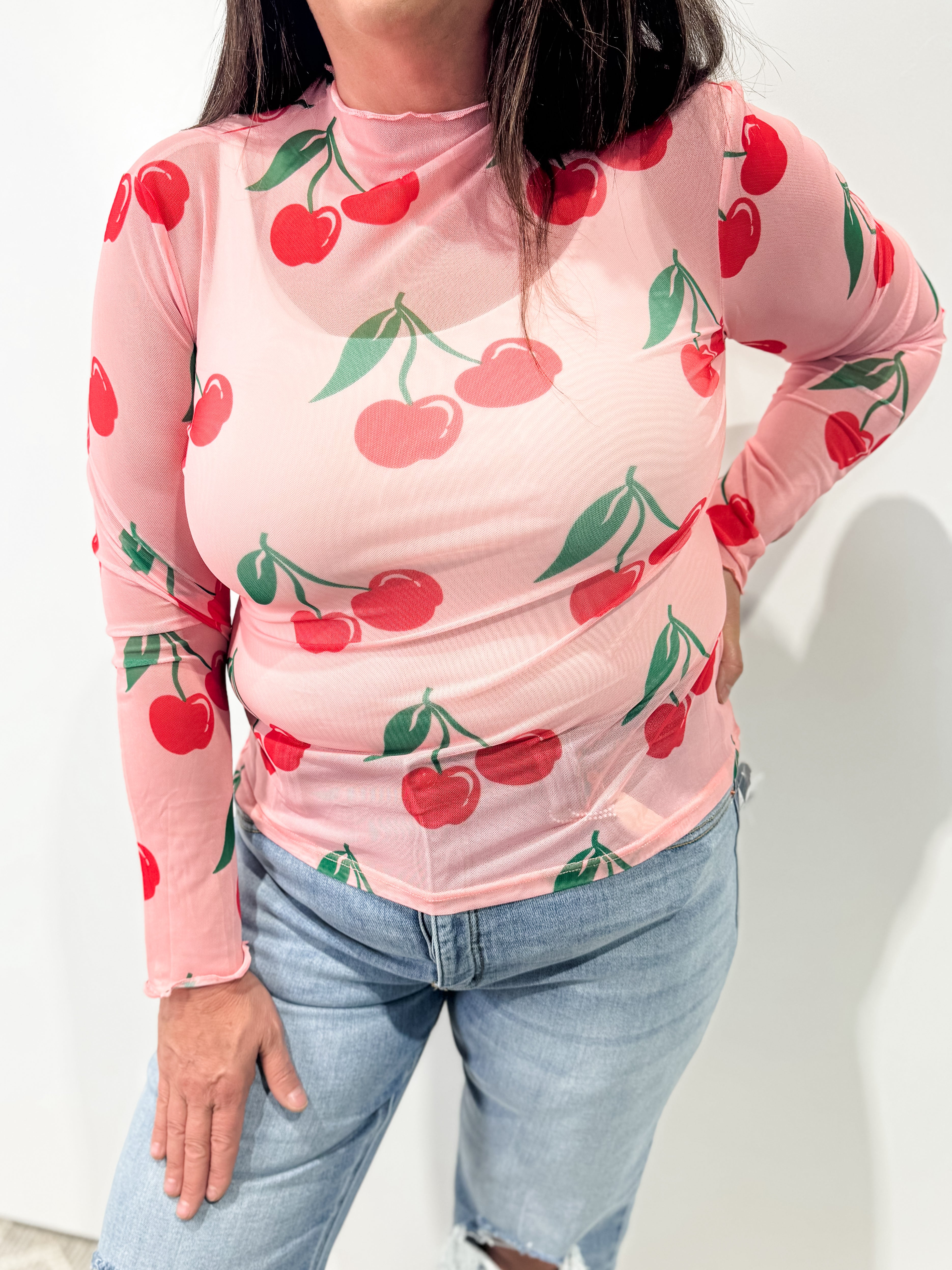 Cherry Blossom Mesh Top DOORBUSTER
