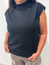 Clean Lines Cap Sleeve Top - Black DOORBUSTER