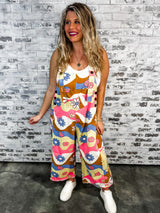 Sunfade Print Overalls