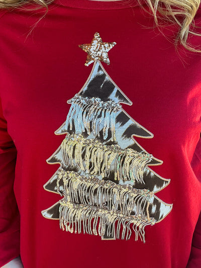 Cowhide & Sequin Christmas Tree Top FINAL SALE