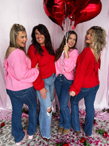 Festive Flutter Sweater - Red