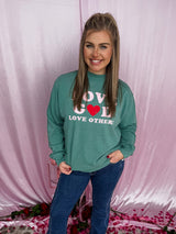 Love God Love Others Graphic Sweatshirt - Green