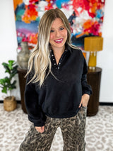 Frost Haven Fleece Top - Black | DOORBUSTER