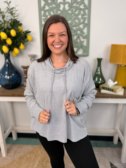 Relaxed Pocket Hoodie Pullover Top