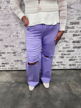 Aurora Sky Wide Leg Jeans - Lilac