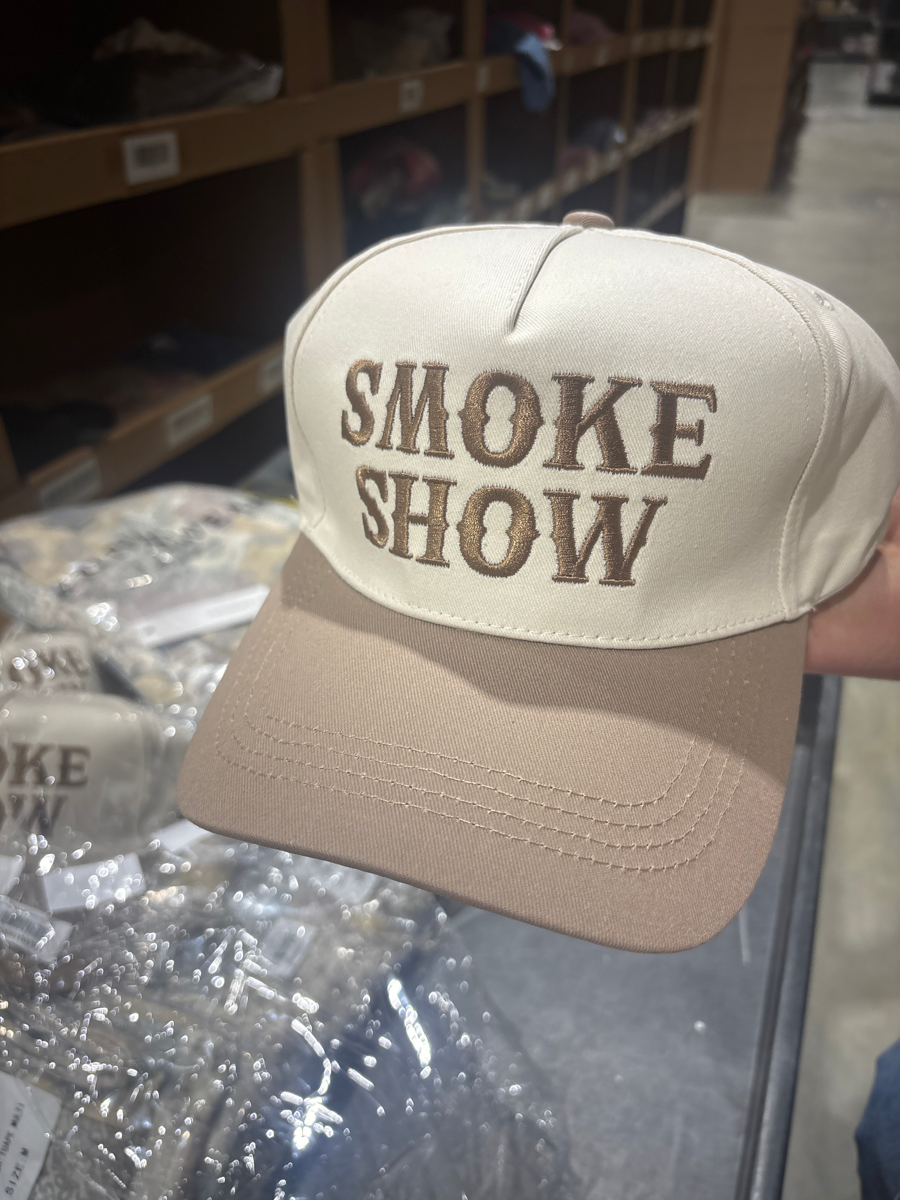 Smoke Show Two Tone Trucker Hat - Mocha