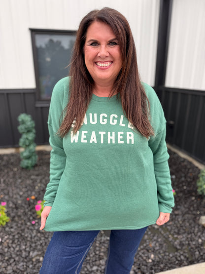 PLUS ONLY Snuggle Weather Mineral Washed Graphic Crewneck