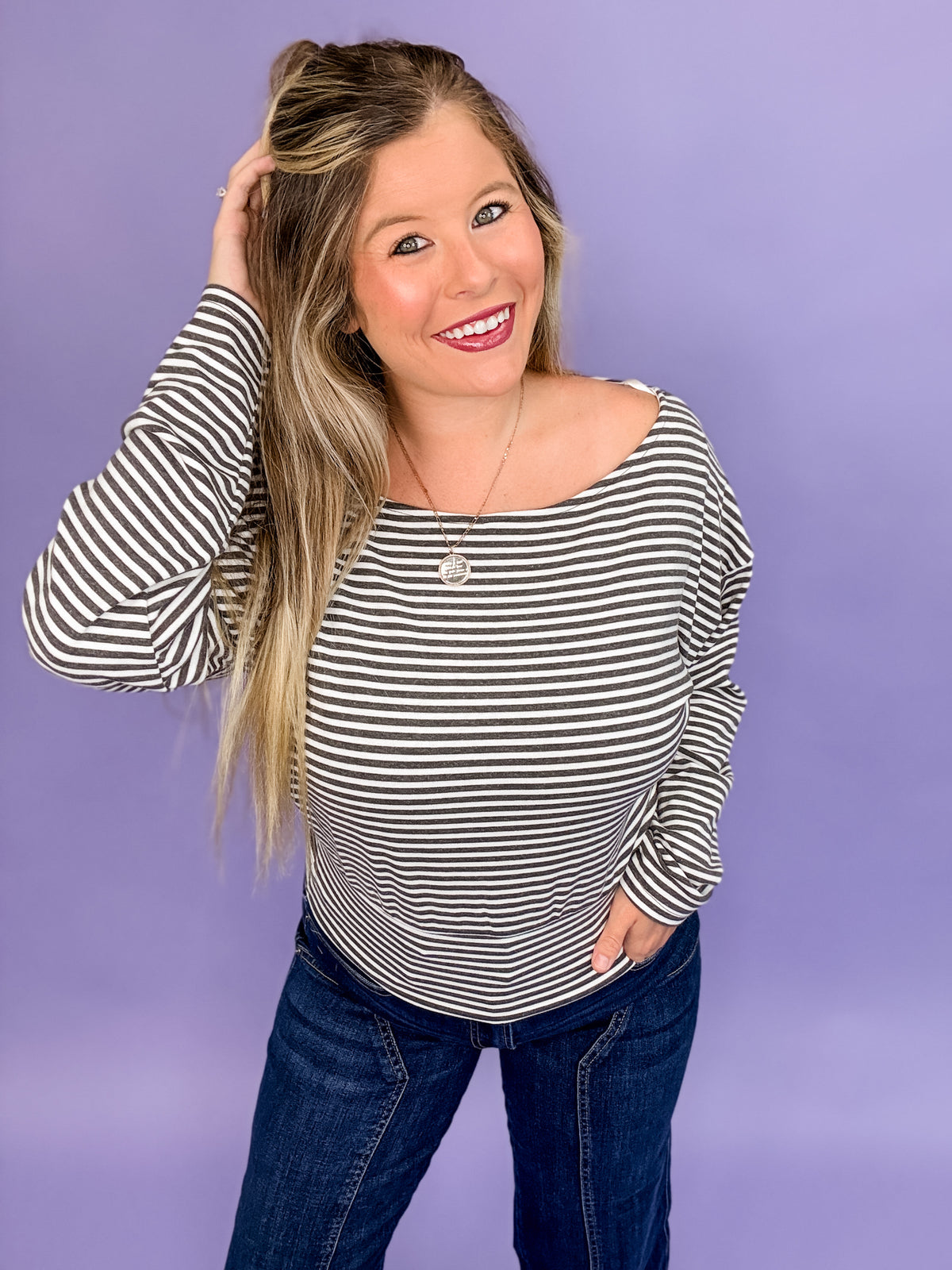 Easy Does It Stripe Top