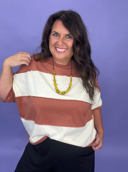 Polly Color Block Top Tee Shirt