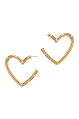 Heart & Pearl Chic Hoops - Gold