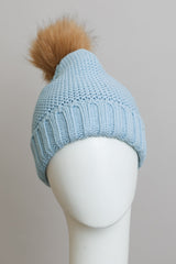 Snowy Horizon Knit Beanie - Powder Blue