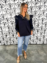 Refined Stitch Ruffle Top