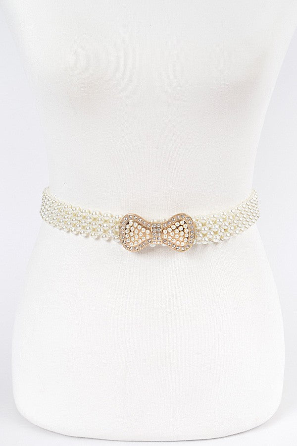 Pearl Ribbon Waist Belt