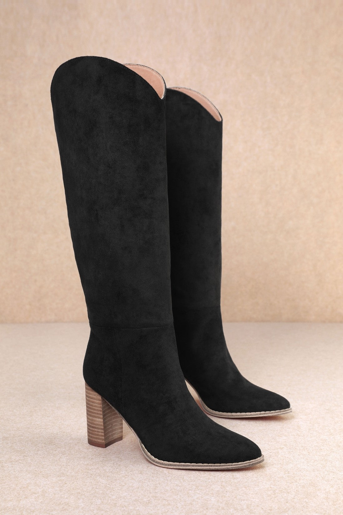 Naya Luxe Block Heel Boots