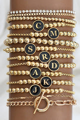 Charm & Letter Bead Bracelet