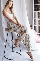 Give It Your All Pants - Beige Dotted
