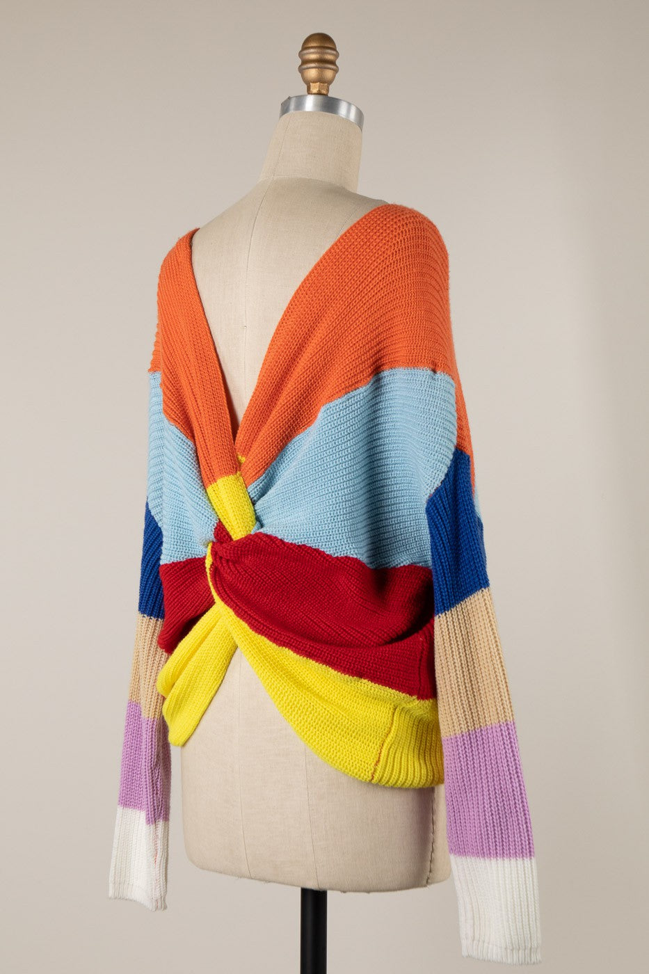 Twist Of Fate Striped Sweater - Orange Multi
