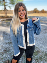 Bluebelle Lace Denim Jacket - Medium Denim