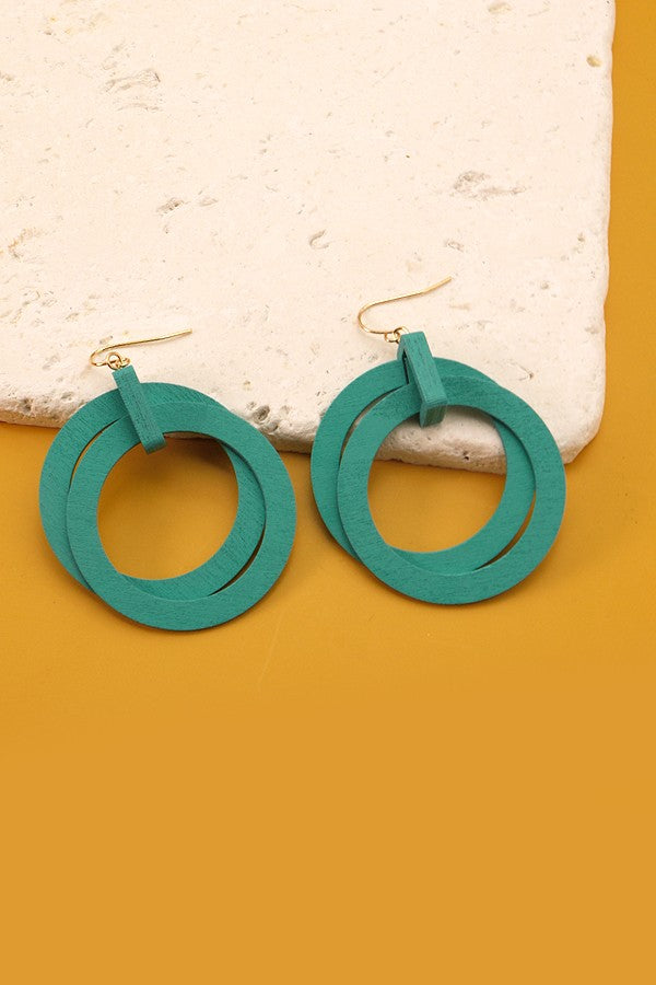Woodland Loop Earrings - Mint Leaf