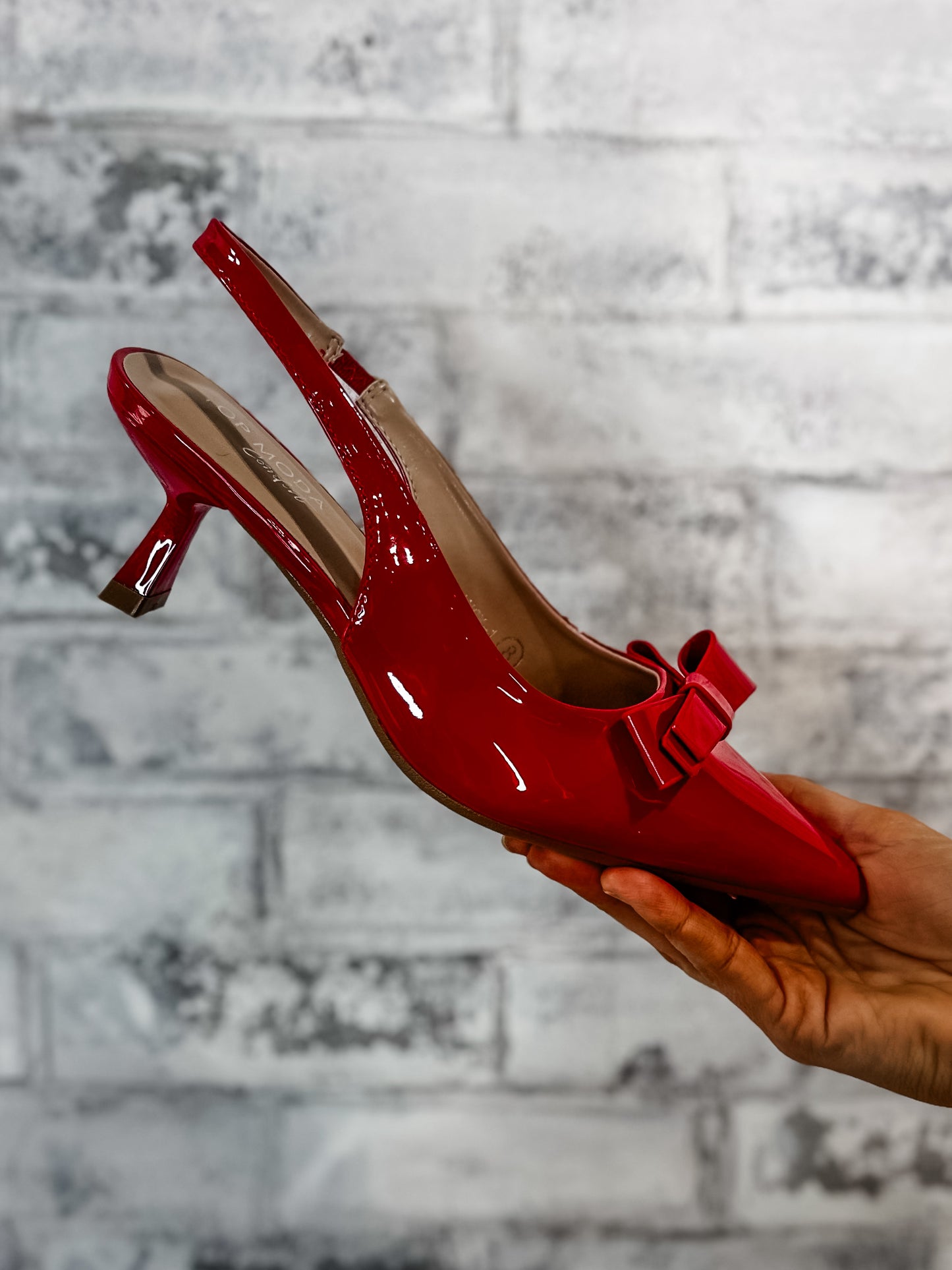Arias Slingback Heel - Red *Final Sale*