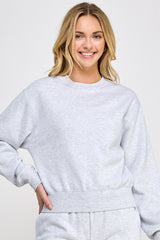 Casual Luxe Sweat Top - Ice Grey