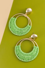 Isla Raffia Earrings - Green