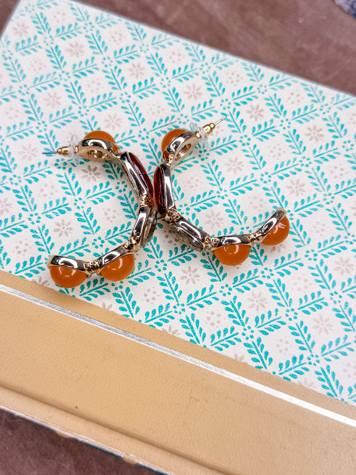 Oval & Dome Stone Hoops