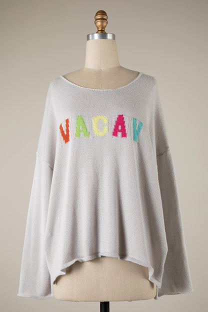 Vacay Mode Sweater - Silver
