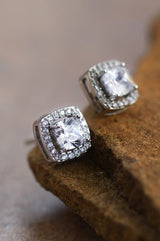 Dainty Square Crystal Studs