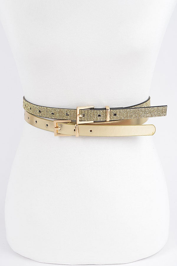 Glam Duo Belt Set - Gold