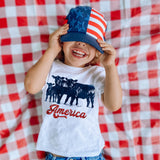 America Cows Graphic Kids Top FINAL SALE