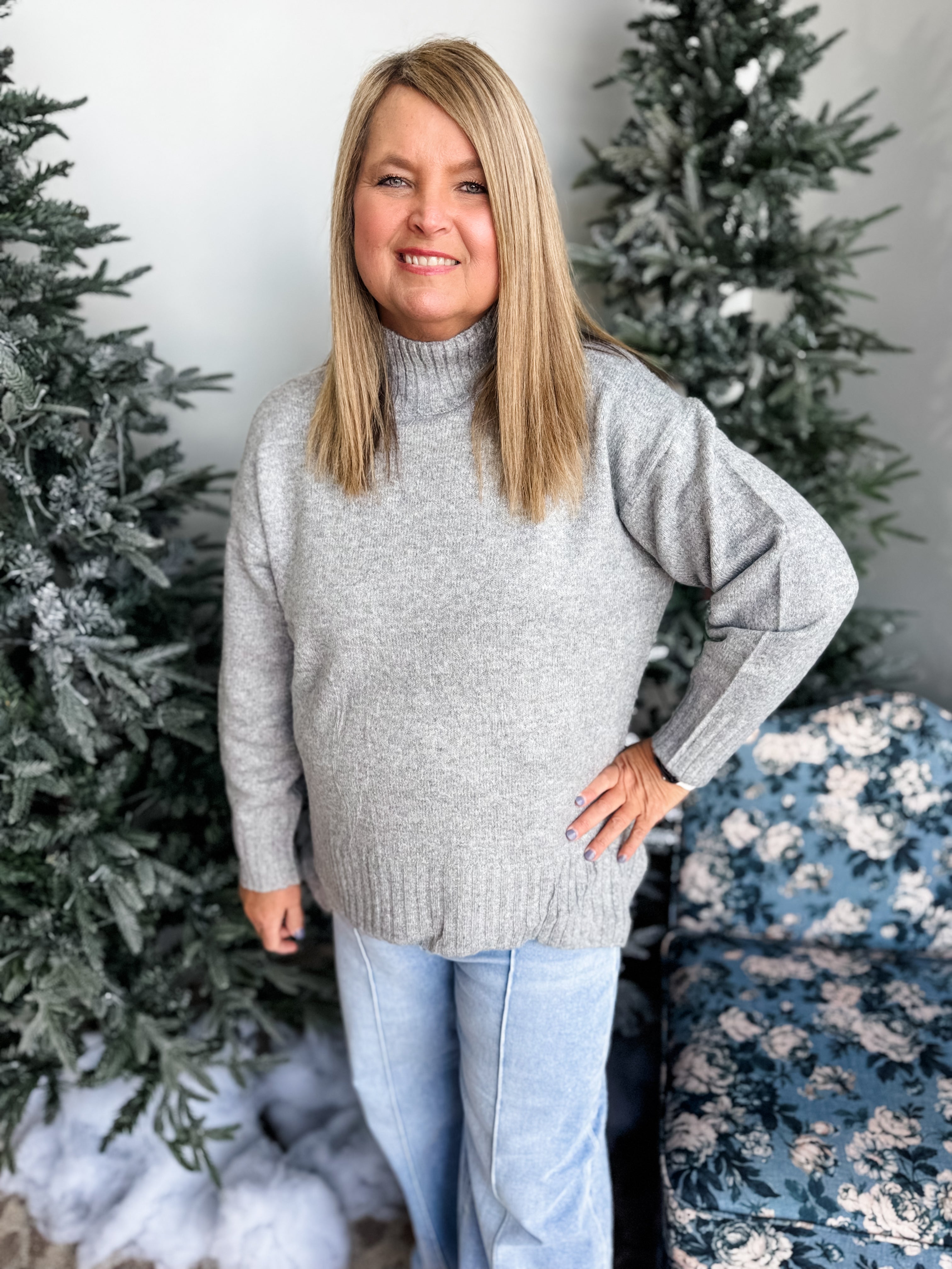 Soft Luxe Ribbed Sweater - Grey